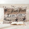 thumbnail image 3 of Rustic Star Brown Outdoor Waterproof Pillow Covers, Vintage Plants Berry Wooden Grain Decorative Square Throw Pillowcase Sofa Cushion Sham for Patio/Couch/Chair, 26"x26" 2 Pack, 3 of 8