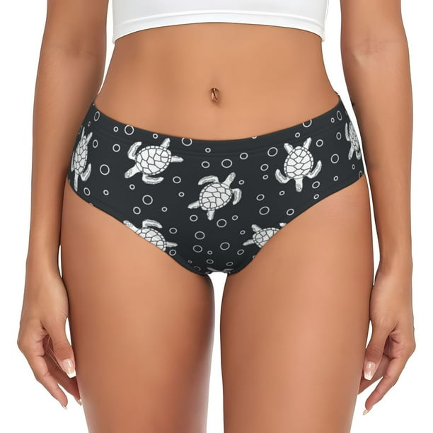Fotbe Turtle Calzones Estampados para Mujer – Ropa Interior de Algodón, Cómoda, Suave y Elástica-Small