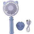 thumbnail image 2 of Ventilador eléctrico portátil de mano con luz nocturna colorida Mini ventilador portátil con carga USB (azul), 2 of 5