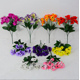 thumbnail image 2 of Xiao Hua 6 flores artificiales de pensamiento, flores falsas, flores artificiales para decoración de bodas, 2 of 5
