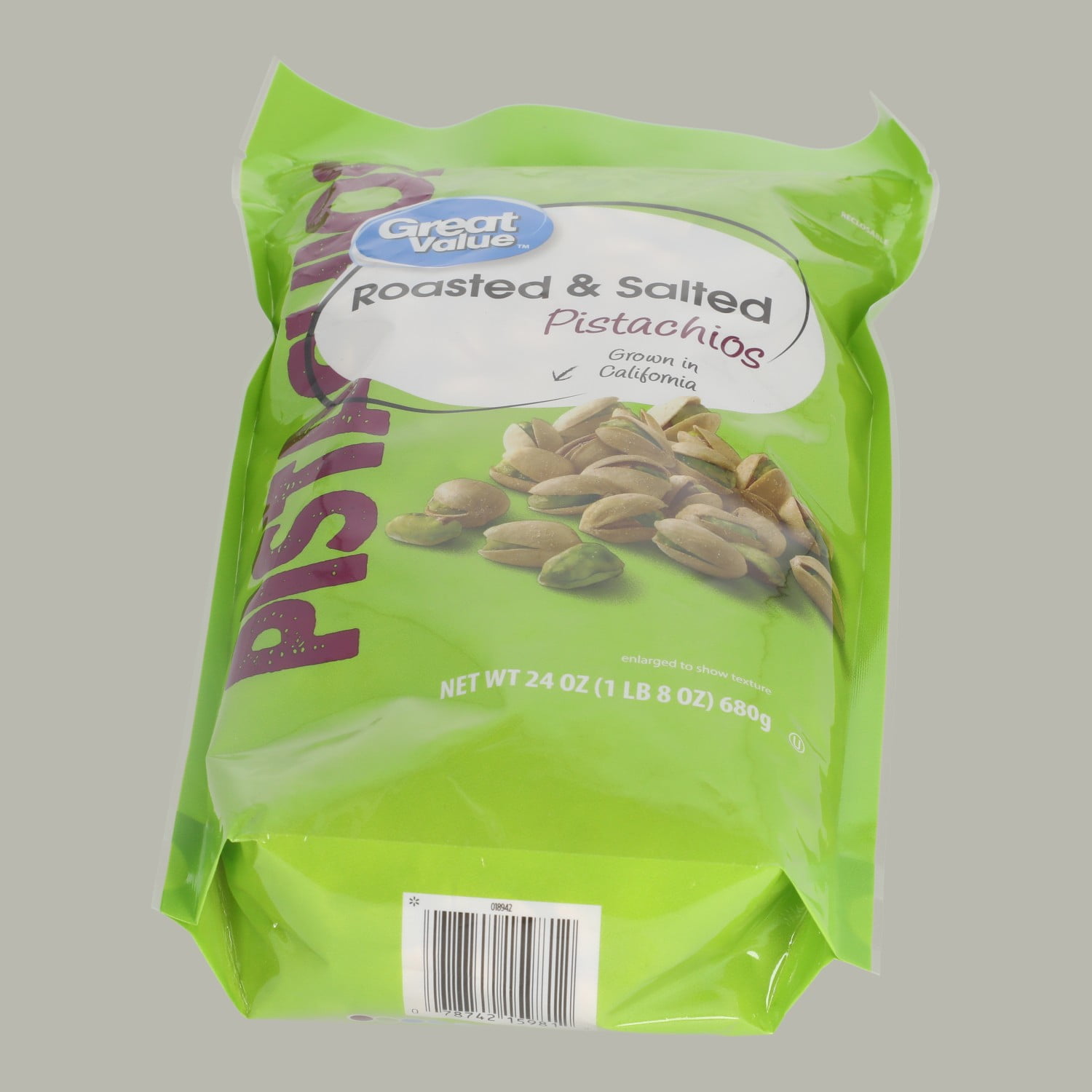 Great Value Roasted and Salted Pistachios, 24 oz