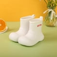 thumbnail image 2 of Toddler Rain Boots Baby Kids Easy-on Rain Shoes Children Waterproof Shoes for Boys Girls (3-12 Years) Platform Boots(Color:White,Size:3-3.5 Years), 2 of 4