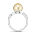 thumbnail image 2 of ANGARA Solitaire Golden South Sea Cultured Pearl Bypass Ring with Diamonds in 14K White Gold for Women | June Birthstone, Birthday, Anniversary, Jewelry Gift for Women | Pearl Ring, 2 of 8