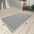 thumbnail image 5 of Waffle Bath Mat with Tassels,Absorbent Non Slip Bathroom Rug,Machine Washable Ultra Soft Floor Mats,Gray 24"*36", 5 of 10
