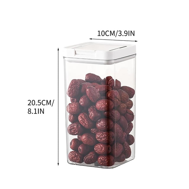 Airtight Food Storage Containers With Lids, Food Grade Plastic Kitchen Storage Tanks For Grains, Rice, Flour, Snacks, Tea, Dry Goods, 5-Piece Set