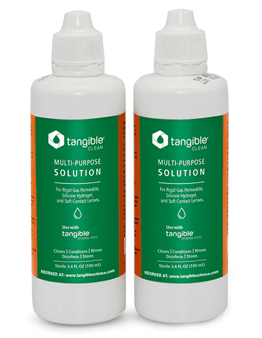 Tangible Clean Travel Pack Contact Lens Solution - 3.4oz Twin Pack (2 Bottles)