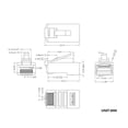 thumbnail image 3 of Conectores RJ45 Cat5e W-NECTOUN, paquete de 100 unidades, 3 puntas, chapados en oro, 3 of 7