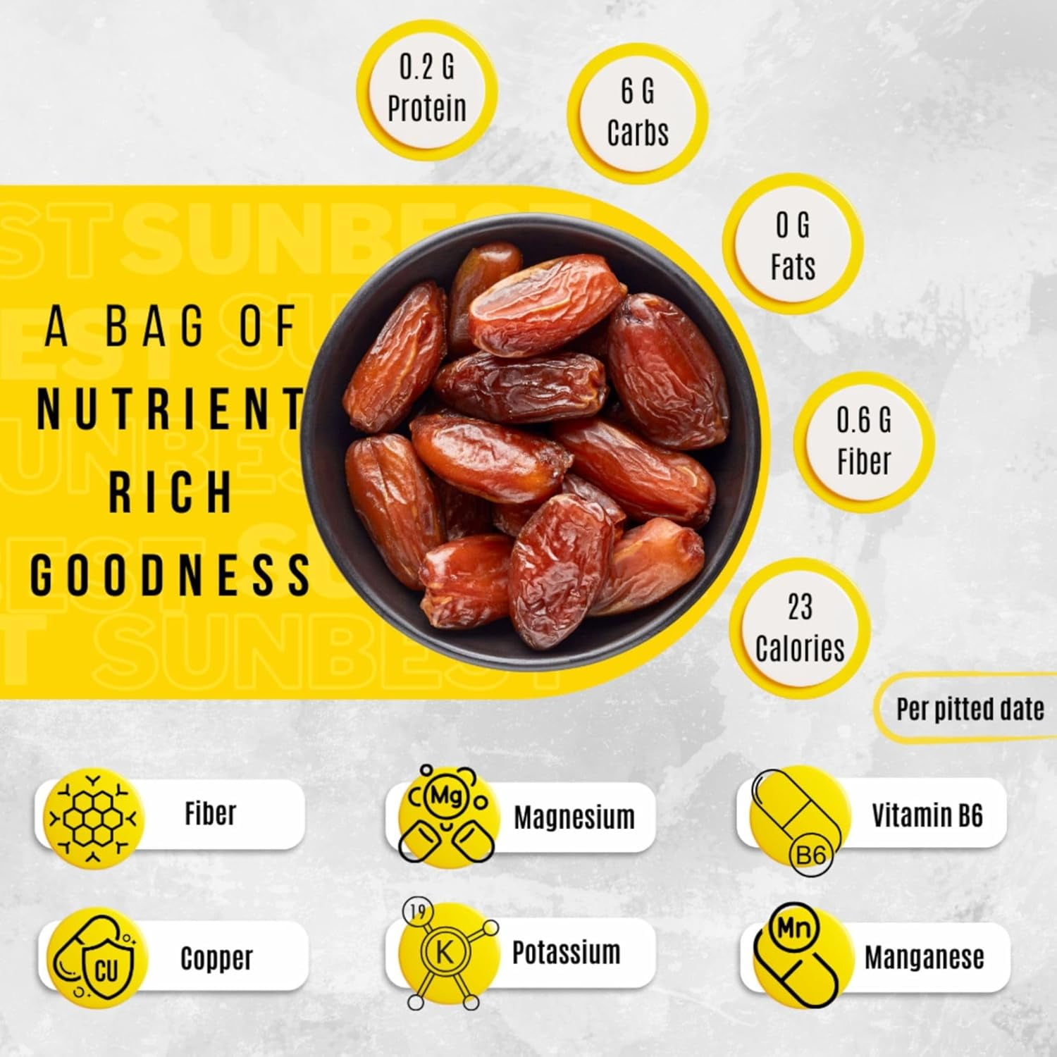 Organic Pitted Dates – 4 Pound Bulk Bag by Sunbest Organic – Soft & Chewy Fiber Packed Fruit
