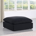 thumbnail image 2 of Meridian Furniture Comfy Black Linen Textured Fabric Ottoman, 2 of 5