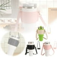 thumbnail image 4 of Reusable Tumbler with Adjustable Leather Strap - Coffee Cup Holder and Water Bottle Carrier Bag Compatible with 30oz & 40oz Drink Containers - PK2, 4 of 4