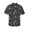thumbnail image 3 of Balery Anchors Print Men's Hawaiian Shirts Short Sleeve Beach Shirt Relaxed Fit Vacation Button Down Shirts-XX-Large, 3 of 9