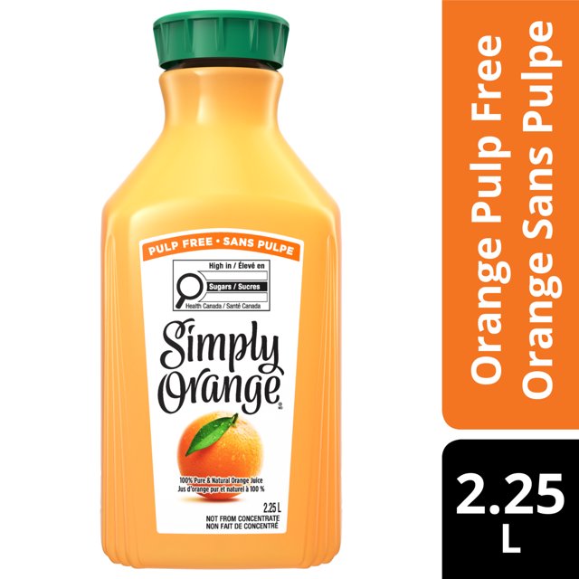 Simply Orange Jus Sans Pulpe 2.25 Litres