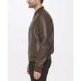thumbnail image 3 of Cole Haan Men's Bonded Leather Varsity Jacket Small Java Brown, 3 of 5