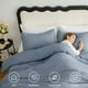 thumbnail image 4 of Juego de edredón CozyLux azul grisáceo, tamaño completo, 3 piezas, 4 of 7