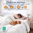 thumbnail image 3 of Unikome Heavyweight Goose Down Feather Fiber Comforter, Natural Fill Warm Quilted Duvet Insert, Baffle Box Design, Soft Quiet Fabric, King 106 x 90 in, White, 3 of 9