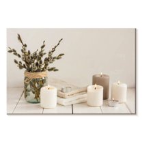 Elephant Stock Zen Bathroom Wall Art - Horizontal Canvas Wall Art - Living Room Wall Decor - Wellness Canvas - White And Gray Decor - 51" x 34"