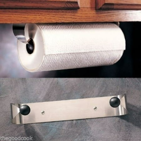 Prodyne Stainless Steel Under Cabinet Paper Towel Holder Rack Wall