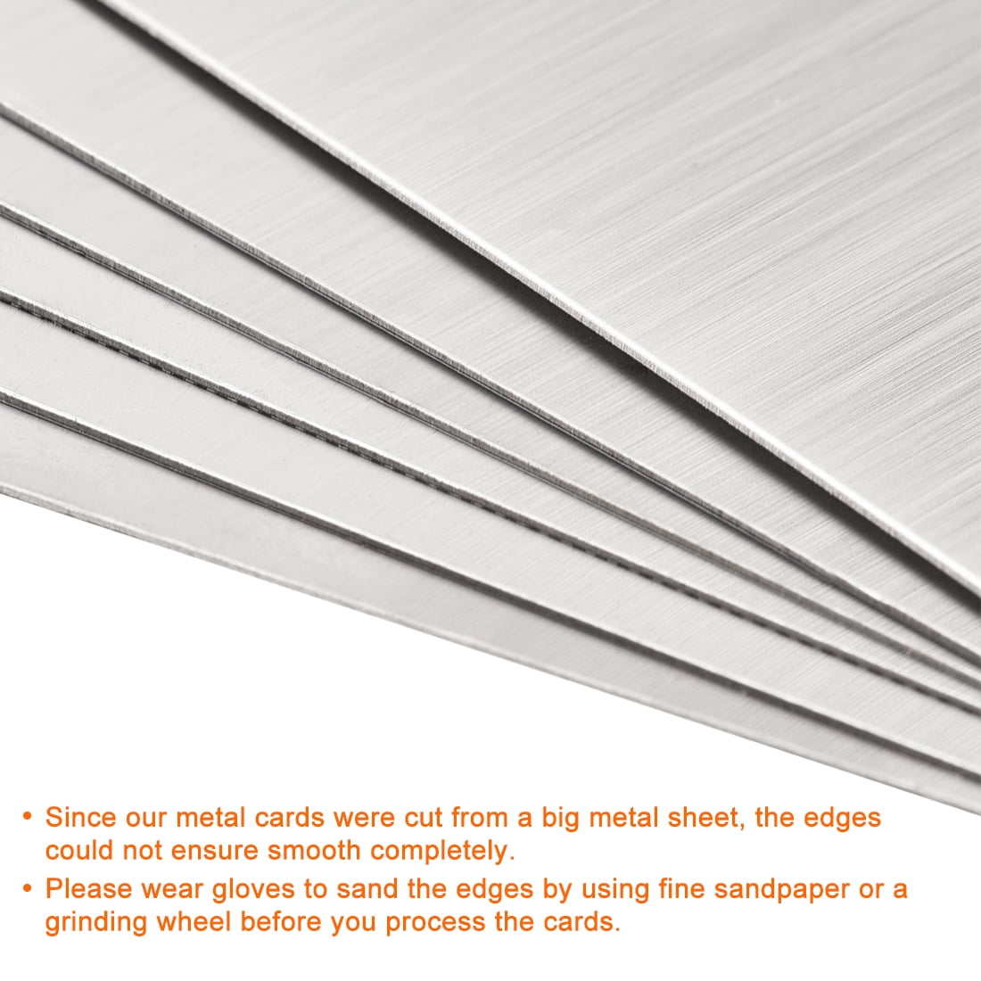 Unique Bargains Blank Metal Card Brushed 201 Stainless Steel Plate 100x50x0.4mm