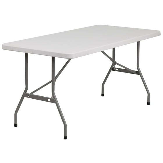 Lancaster Home 30 Inch X 60 Granite White Plastic Folding Table