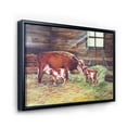 thumbnail image 3 of Designart 'Newborn Twin Calves With Cow At The Farm' Farmhouse Framed Canvas Wall Art Print, 3 of 5