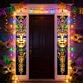 thumbnail image 3 of 2pcs Mardi Gras Carnival Hanging Flags & Banners - Fade-Resistant Vibrant Festive Party Atmosphere Couplets, Durable Holiday Decor, Perfect Mardi Gras & Celebration Essential, 11.8*70.8in, H, 3 of 6