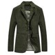 thumbnail image 2 of Ceisia Men's Solid Color Casual Blazer Jacket with Notched Lapel & Striped Lining Army Green L Gifts, 2 of 3