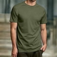 thumbnail image 2 of ZXLBBD Mens T-Shirts Solid Color Short Sleeve Crew Neck Thin Breathable Basic Tee Comfort Layering Top Fashion Versatile Casual Summer Tshirt,Army Green,XS, 2 of 4