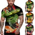 thumbnail image 4 of Camisas con estampado de serpiente en 3D, camisas hawaianas de manga corta de gran tamaño para playa, camisas y blusas casuales con botones para hombres, 4 of 5