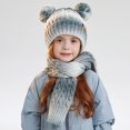 thumbnail image 6 of Gubotare Hat and Gloves for Girls Kids Winter Beanie Gloves Scarf Set,Girls Toddler Winter Hat with Pom Neck Warmer Gaiter Mittens Fleece Lined Set (Grey,One Size), 6 of 9