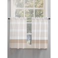 thumbnail image 3 of Tier Curtains 45 Inches Long, Brown Stripe Window Treatment Curtain Drapes, Modern Rustic Horizontal Brown Striped Window Half Privacy Curtains for Bedroom Bathroom, 42"x45", 2 Panels, 3 of 7