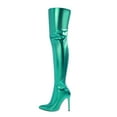 thumbnail image 3 of Boots for Women,Fashion Pointed Toe High Heel Over The Knee Boots With Back Zipper For Elegant Outings And,Knee High Boots Women,Green,10.5, 3 of 9