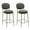 Gold,Green, variant on TesNus Bar Stools 31.69" H Gray Velvet Upholstered Gold Metal Frame Square Set Of 2 For Dining Room