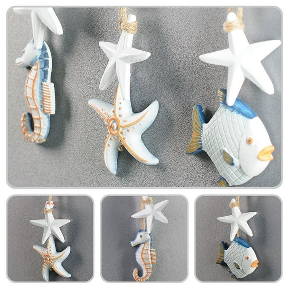 SWETRACE Beach Themed Bathroom Decor Sailing Enthusiasts Wooden Nautical Wall Hanging Ornament 11.8x3.9in 1Set