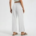 thumbnail image 4 of YABCSAZ Women's Cotton Linen Wide Leg Pants Plus Size High Waist Sweatpants Casual Loose Longe Pants, 4 of 8