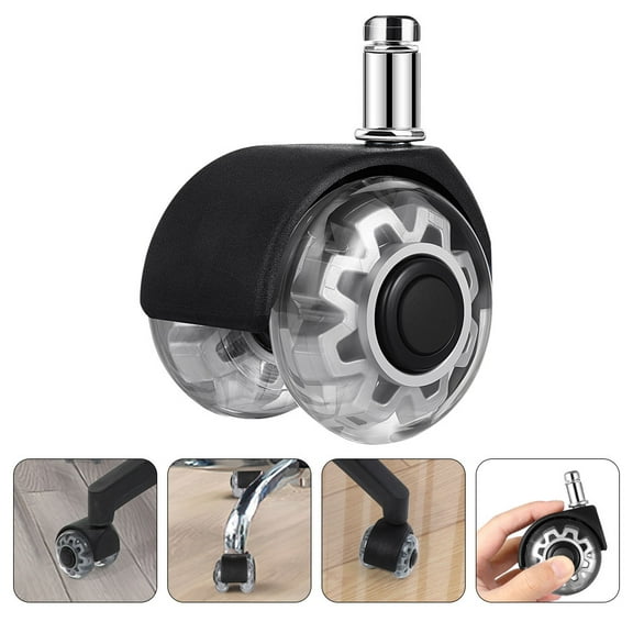 Masteelf Caster Wheel for Office Chair Gaming Chair Replacement Wheel Strong and Sturdy Plastic PU Silver