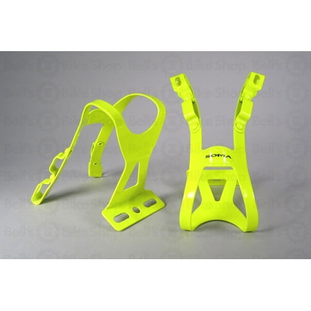 Soma Oppy XX 2-Strap Toe Clips Neon Yellow S/M Pair Track Fixed Road