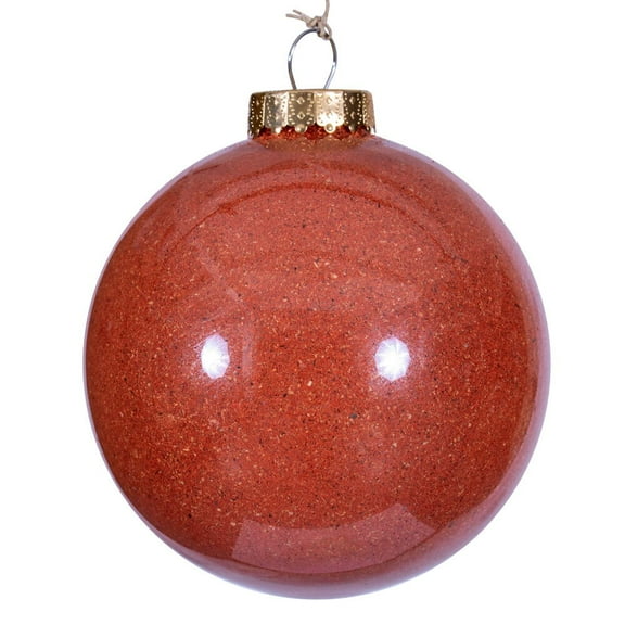 6" Rustic Orange Ball Ornament 2/Bag