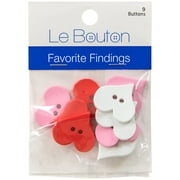 Favorite Findings Multi 7/8" Valentines Hearts 2-Hole Buttons, 9 Pieces