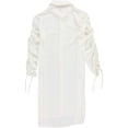 thumbnail image 2 of bar III Womens Ruched Tunic Blouse, Off White, Large, 2 of 2