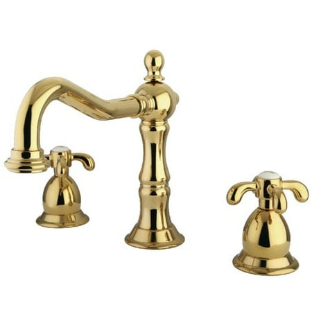 - Kingston Brass French Country Widespread Bathroom Faucet with Pop-Up Drain