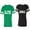Men Green / Women Black, variant on Clyde Bonnie Unisex Couple Matching Cotton Jersey style T-Shirt Contrasting stripes on sleeves (Men Green / Women Green) (Men S / Women S)
