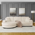 thumbnail image 3 of , L-Shaped Modular Convertible Sofa ,The arc-shaped footstool can be placed freely on the left and right-Beige, 3 of 9