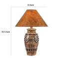 thumbnail image 5 of Riza 29 Inch Urn Table Lamp Carved Trellis Rich Glossy Brown Hydrocal - Saltoro Sherpi, 5 of 5