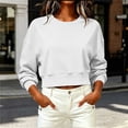 thumbnail image 5 of XuJwPNcy Crewneck Sweatshirts Women Lightweight Crop Tops Casual Basic Pullover Warm Comfortable Winter Clothes Outfit, 5 of 7