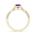 thumbnail image 2 of ANGARA Natural 0.7 Ct. Amethyst with Diamond Classic Engagement Ring in 14K Yellow Gold for Women (Ring Size: 6), 2 of 8
