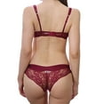 thumbnail image 4 of Uhndy Unlined Underwire Lace Bra for Women,Womens Bra and Panty Sets Sexy Solid Bralette for Ladie Winered 40D Bra, 4 of 5