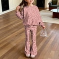 thumbnail image 7 of Grblisyd Girls 2 Piece Outfit Kids Fall Winter Leopard Print Sweatshirt Tops and Trendy Bell Bottom Pants Set Back to School Clothes, 7 of 7