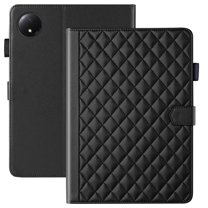 For Xiaomi Redmi Pad SE 8.7 inch Released 2024 Case, Rhombus Pattern Multiple Viewing Angles Stand Slim Folio Cover (Black)