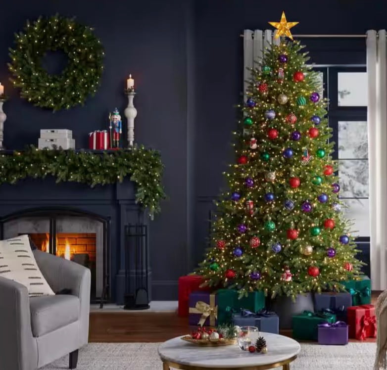 7.5 ft. Pre-Lit LED Grand Duchess Twinkling Balsam Fir Artificial Christmas Tree Viral