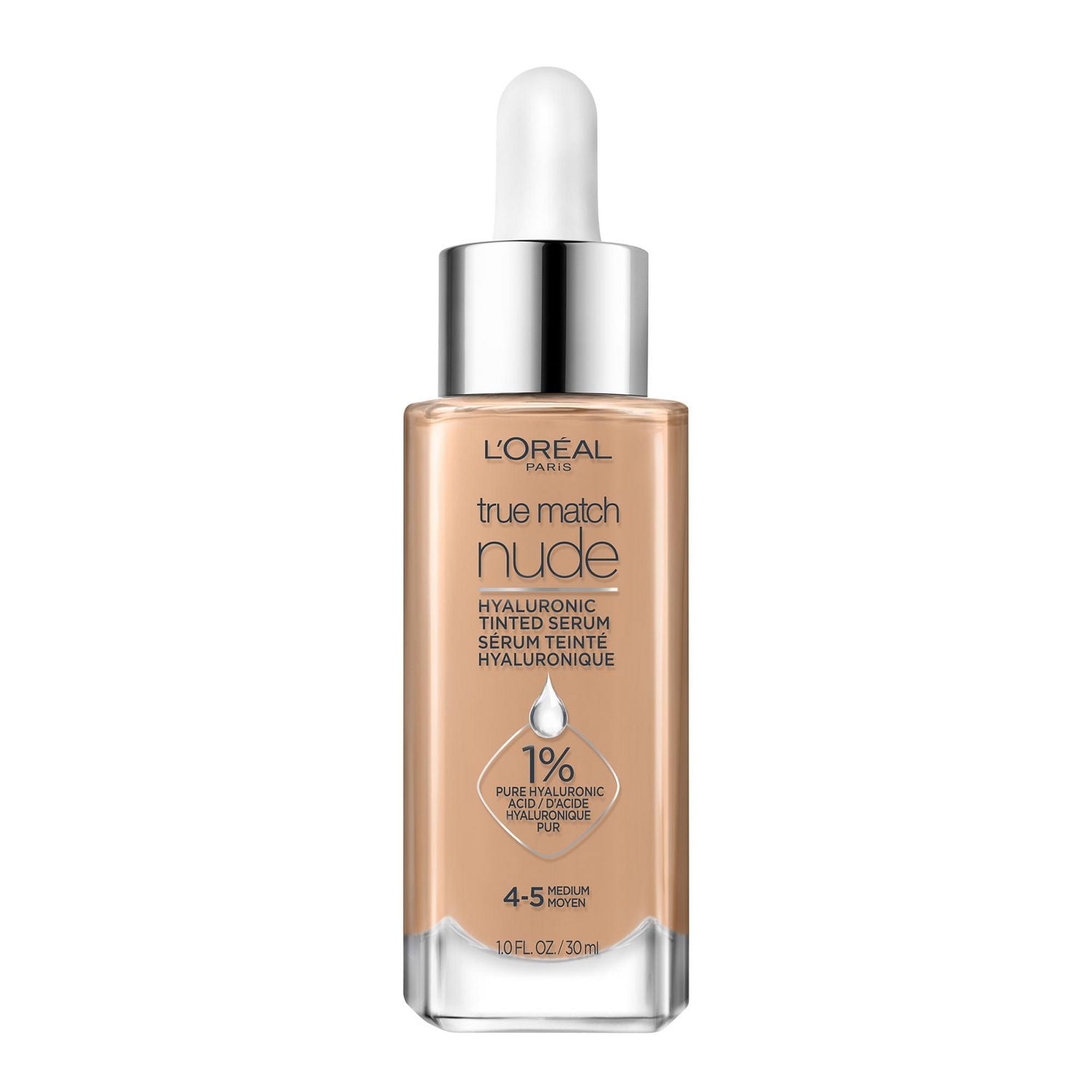 L’Oréal Paris True Match Nude Tinted Serum with 1% Hyaluronic Acid, Hyaluronic Acid Infused